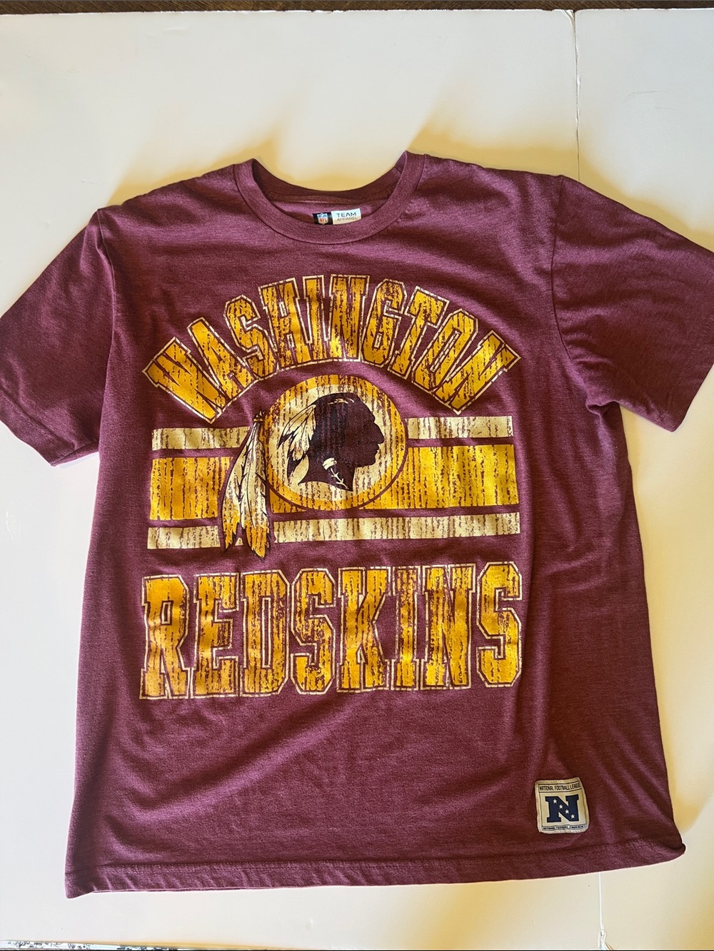 NFL Maroon Washington Graphic Tee with Yellow Logo